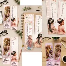 Marca-Páginas Personalizados Cristãos – Seja Forte e Corajosa | Lembrancinhas para Congresso e Culto