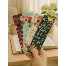 Marca Páginas Cristãos com Mensagens e Estampa Floral - Lembrancinhas Perfeitas para Congresso
