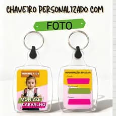 Chaveiro de Acrilico Personalizados com Foto --Chaveiro Volta as aulas -