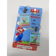 3 Chaveiros  Personalizados  com nome MARIO BROS-SUPER MÁRIO
