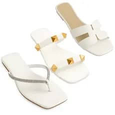 Kit 3 Pares Rasteirinha Sandália Confortável Casual Feminina