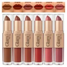 Batom Glam Acabamento Em Matte 2 Em 1 - Vivai