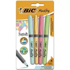 Pincel marca texto Marking Grip Pastel com 4 cores Bic