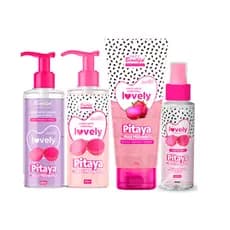 Kit Corporal Esfoliante Gel de Limpeza Hidratante Body Splash Lovely Face Beautiful