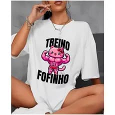 Camiseta Camisa Tshirt 100% Algodão Gym Treino Academia Musculação Fitness Oversized Treino Fofinho
