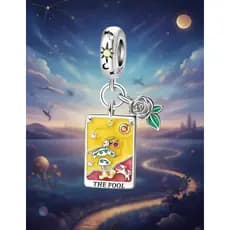 Berloque Pingente Prata Tarô Baralho Tarot Card Cartas O Louco Charme Esotérico Amuleto Pulseira