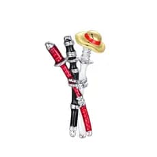 Berloque Para Pingente Compatível Pulseira Bracelete Otaku Geek One Piece Espadas Anime Chapéu Luffy