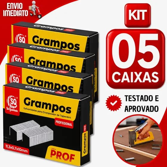 KIT CONJUNTO Grampos 8mm Galvanizados Profissional para Tapeceiro Estofador Marcenaria Artesanato Premium