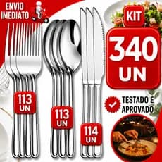 Kit Talheres Inox Premium Garfo Colher Faca Resistente Restaurante Buffet Cozinha Completo