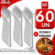 Kit conjunto  60 Garfo Inox Para Petisco Premium Restaurantes Copa do Mundo Bar Inoxidável Futebol