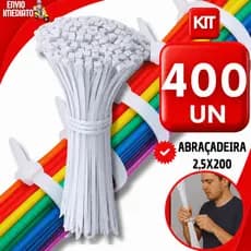 Jogo Abraçadeira Nylon Enforca Gato Branca 2,5x200mm Cinta Plásticas Presilhas Cintas Abraçadeiras Praticidades