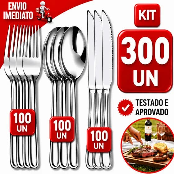JOGO DE TALHERES EM AÇO INOX GARFO COLHER FACA RESISTENTE PARA COZINHA MESA RESTAURANTE E BUFFET