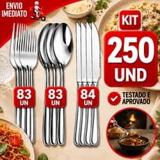 KIT COMPLETO TALHERES INOX PREMIUM FACA GARFO COLHER ALTA QUALIDADE COZINHA BUFFET
