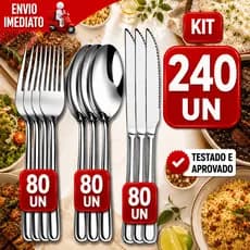 JOGO DE TALHERES EM AÇO INOX GARFO COLHER FACA PARA CASA, COZINHA, RESTAURANTE, BUFFET E HOTEL
