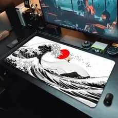 Mouse pad Roxo grande onda fora computador portátil anime teclado tapete xxl grande gaming mousepad
