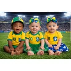 Body Tematico Bebe Do Time Brasil Mesversario Bory Bori Bory Bodi Fantasia Bebe Body Brasil Copa com Saia Meninas