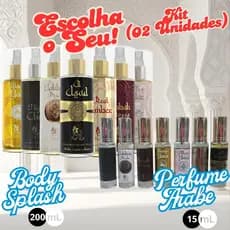 ESCOLHA: (Kit 02 unidades) Body Splash 200ml + Perfume 15ml Arabe PINK KALI unissex original