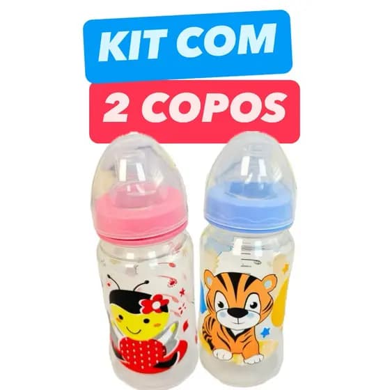 kit 2 copos bico de silicone Antvazamento 270 ml