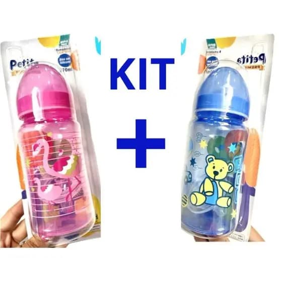 kit 2 Mamadeiras Petita 270 ml Bico Super