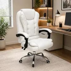 Cadeira Presidente Ergonomica Branca Sistema Relax Com Trava