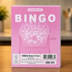 Cartela Bingo 96 Folhas Rosa Jogo Divertido Material Resistente Entretenimento