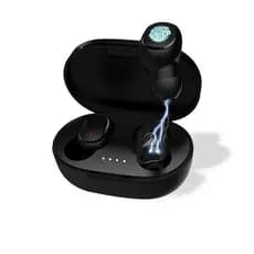 H'maston Rs-27 Fone De Ouvido Bluetooth 5.3 Sem Fio Fone Tws Duplo Com Microfone Luz Led Preto