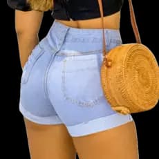Short Jeans Curto Feminino bermuda destroyed Hot Pants Tendência Jeans Premium da Moda  sem lycra