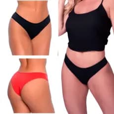 Kit 3 Calcinhas intimas de  Cores Mistas Calcinhas de Microfibra  com lycra Calcinha Tanga