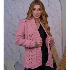 Cardigan Casaco Kimono Tricô Feminino Lãzinha Manga Longa Frio Blogueira Inverno Laffy Tricot