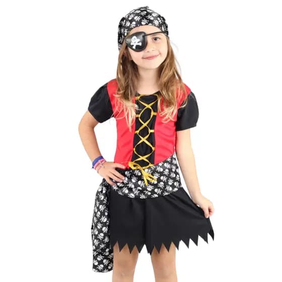 Fantasia Pirata Feminina Infantil Carnaval