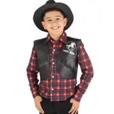 Colete Country Preto Infantil Festa Junina