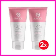 Anasol Protetor Solar Facial Clareador FPS 70 (Kit 02 unidades 60g) Para todos os tipos de Pele
