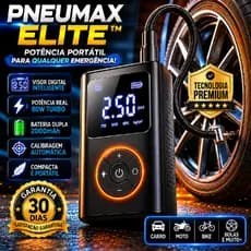 Pneumax Elite™ Compressor De Ar Portátil Digital Sem Fio Para Carro Moto Bike 80W