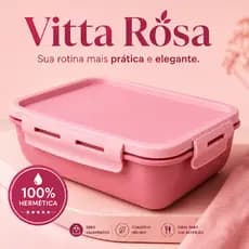Marmita Fitness Hermética Rosa Anti Vazamento com Divisória | Vitta Rosa Fit