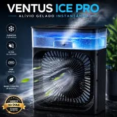 Ventus Ice Pro Climatizador Portátil USB Silencioso Mini Ar Condicionado Ventilador Umidificador LED