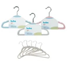Kit 5 Cabides Infantil Bebê em Veludo Buba Anti deslizante