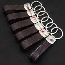 Novo Carro Chaveiro PU Textura De Fibra De Carbono É Adequado Para BMW M Esporte RS Sline GTI R Acessórios Rline