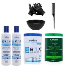Btx Orghanic Redução de Volume 1Kg + Quiabo + Kit 3 Semanas Plancton +Cumbuca + Pente e Luvas