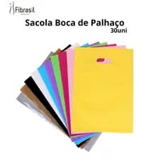 Sacola Plástica Boca De Palhaço Alça Vazada 30x40 Cm 30 Unidades