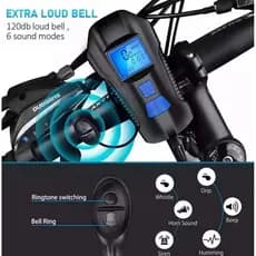 Lanterna para bicicleta à prova d'água USB recarregável para bicicleta lanterna frontal com computador de bicicleta LCD velocímetro buzina