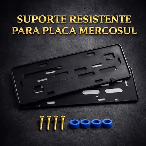 Suporte Para Placa de Carro Automotivo Par de Suportes Com Lacre e Parafuso