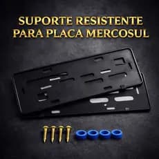 Suporte Para Placa de Carro Automotivo Par de Suportes Com Lacre e Parafuso