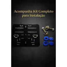 Suporte de Placa Moto Universal Reforçado Plástico Fixação Firme Placa Moto Universal Reforçado Preto Fixador