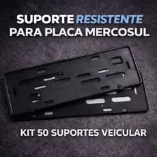 Kit 50 Suportes de Carro Plastico Injetado Para Placa Mercosul