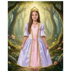 Fantasia Princesa Infantil Menina Rapunzel C/Coroa