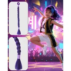 Trança Cabelo Menina Infantil Fantasia Guerreira Kpop