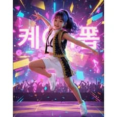 Fantasia Infantil Menina Carnaval Kpop Guerreiras C/ Trança