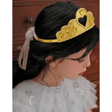 Coroa Tiara De Cabelo Acessório De Princesa Dourada Infantil