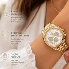 Relógio Feminino Resistente à Água Estilo Elegância Luxo Moda DHP Pallyjane Blogueira Moda Tendência