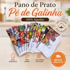 Pano De Prato Bainha Estampado Pé De Galinha 100% Algodão Estampas Variadas 38 x 65 cm Kit 5  /10/15